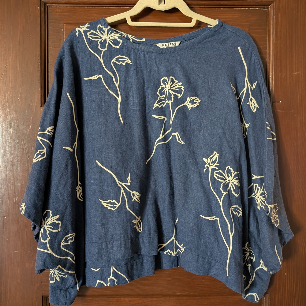 Navy Floral Women's Top